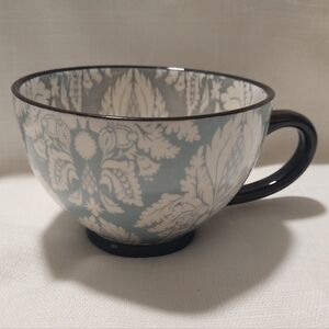 Dash of That Blue & White Damask Floral Large Ceramic Coffee Mug